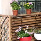  Clôture Extérieure En Bois Massif Pour Climatiseur - Séparateur D'espace - Grille De Protection Pour Unités AC Et Pompes à Chaleur - Élégant Et Polyvalent.