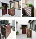 GENERIC Housse De Climatiseur D'extérieur En Bois Et Support De Fleurs à Persiennes En Bois Massif élégant Protecteur De Climatiseur Cache-radiateur à Vapeur Support D'affichage Multifonction