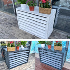 GENERIC Housse En Aluminium à 4 Panneaux Fendue Pour Climatiseur - Pompe à Chaleur Et Poubelle D'extérieur - Clôture Blanche Résistante Aux Intempéries (110 X 60 X 80 Cm)