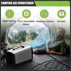  Climatiseur Portable 2 En 1 Pour Camping-Car, 5200 BTU, 400 W, Silencieux, Avec Compresseur, Faible Consommation D'énergie, Idéal Pour Tentes Et Camping-Cars. Fonction Déshumidification Gray