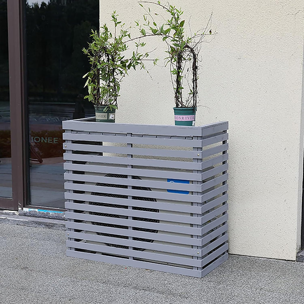  Housses Décoratives Pour Climatiseur Pour Une Utilisation En Extérieur – Housse En Bois Pour Unité De Climatisation Et Support De Plante Avec Protection Supérieure – Housses De Clôture élégantes Pour