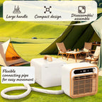 GENERIC Climatiseur Portable Sans Installation Pour Le Camping, Climatiseur Split 1500W Avec Tuyau De 2 M – Minuterie 12H Et Contrôle WiFi/télécommande, Climatiseur Pour Tente, Camion, Camping-Car, Garage