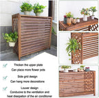 GENERIC Housse De Protection En Bois Pour Climatiseur - Brise-vue - Support De Fleurs Robuste - Protection Pour Unité Extérieure - Décoration De Jardin, Balcon - Support Pour Plantes - Design Résistant Aux