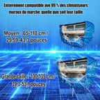  Kit De Nettoyage Pour Climatiseur Split(Panneaux Latéraux Améliorés), Avec Un Espace Supplémentaire Sac De Nettoyage Pour Climatiseur Split(Bleu Foncé, Grand, 18 Pièces)