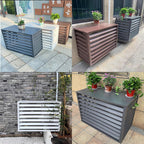  Housse De Climatisation Extérieure Résistante Aux Intempéries Avec Grilles En Aluminium – Élégante Housse De Protection Pour Climatiseur, Clôture D'intimité, Boîtier De Poubelle, Accessoires